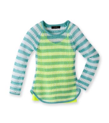 Jessica Simpson Girls' 7-16 Green Hope Mesh Sweater with Neon Tank
