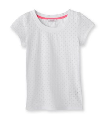 Grane® Girls' 7-16 White Polka-Dot Burnout Tee