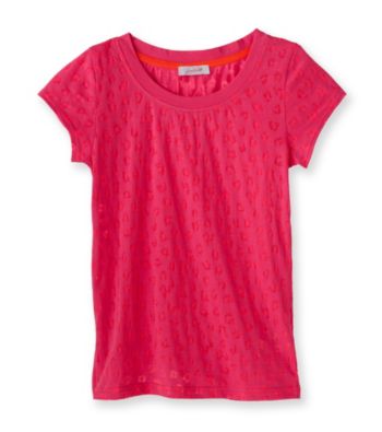 Grane® Girls' 7-16 Pink Cheetah Print Burnout Tee