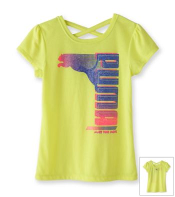 PUMA® Girls' 7-16 Yellow Criss Cross Back Tee
