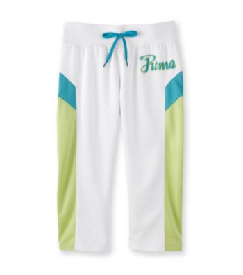 PUMA® Girls' 7-16 Whtie Colorblock Track Capris