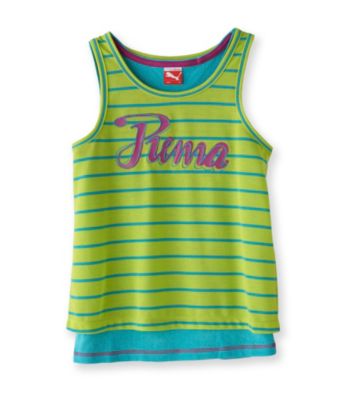 PUMA® Girls' 7-16 Green/Blue Puma Double Tank