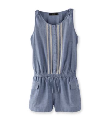 Jessica Simpson Girls' 7-16 Denim Chambray Romper