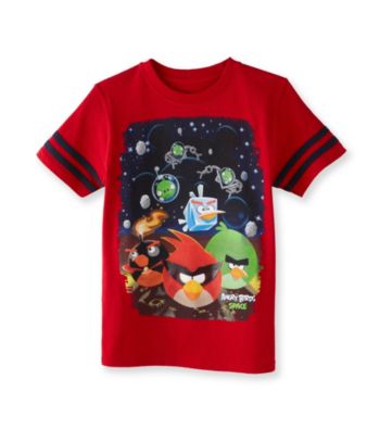 Angry Birds™ Boys' 8-20 Red Short Sleeve Deep Space Tee