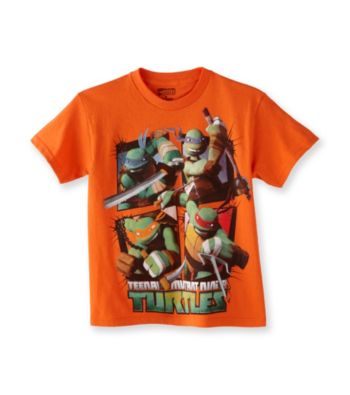 Nickelodeon® Boys' 8-20 Orange Short Sleeve TMNT Multi Character Tee