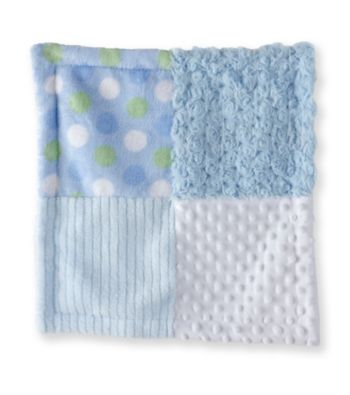 Cuddle Bear® Baby Boys' Blue Patchwork Textured Snuggler Blanket