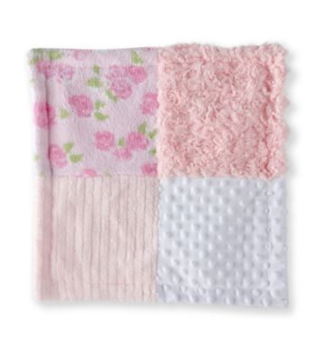 Cuddle Bear® Baby Girls' Pink Patchwork Textured Snuggler Blanket
