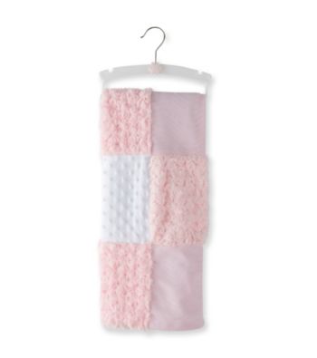 Cuddle Bear® Girls' Pink Patchwork Textured Blanket with Fleece