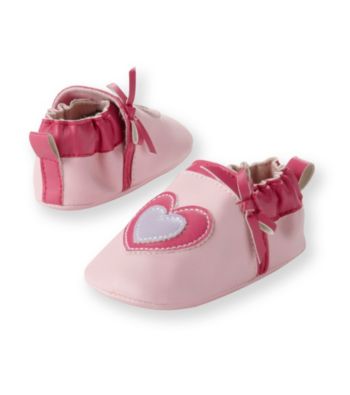 Cuddle Bear® Baby Girls' Pink Heart Faux Leather Prewalker Slip-on