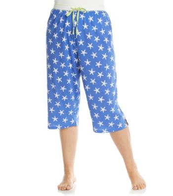 Jockey® Plus Size Knit Capris - Blue Starfish
