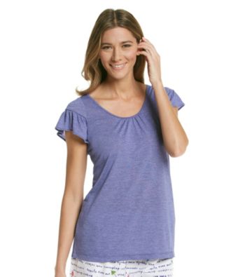 HUE® Femme Ruffled Tee - Liberty Blue