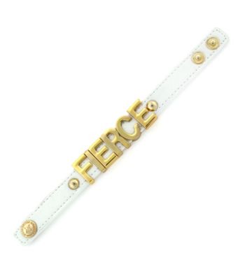 BCBGeneration™ White with Goldtone Fierce Affirmation Bracelet