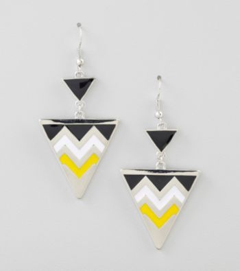 Relativity® Silvertone Zig Zag Drop Earrings