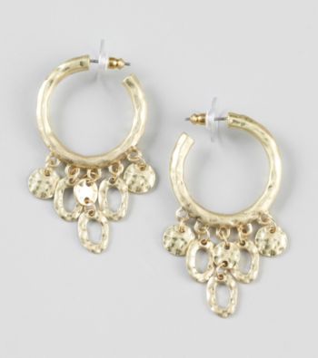 Relativity® Goldtone Fringe Hoop Earrings