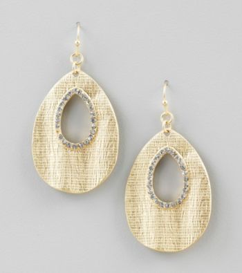 Relativity® Goldtone Textured Faceted Drop Earrings