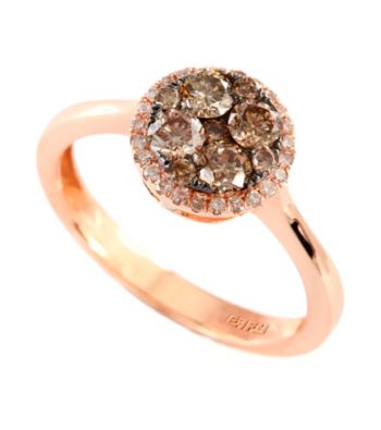 Effy® Brown and White Diamond Cluster Ring in 14K Rose Goldtone