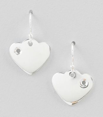 Designs by FMC Sterling Silver Heart Polished Drop Earrings
