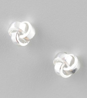 Designs by FMC Sterling Silver Love Knot Button Earrings