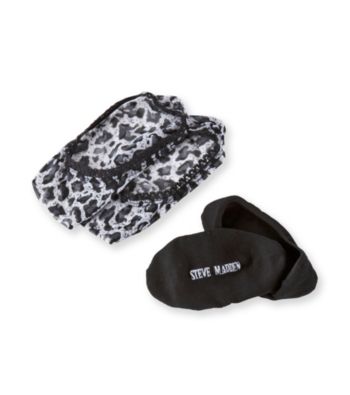 Steve Madden 2-pk. Footie Socks - Black Leopard