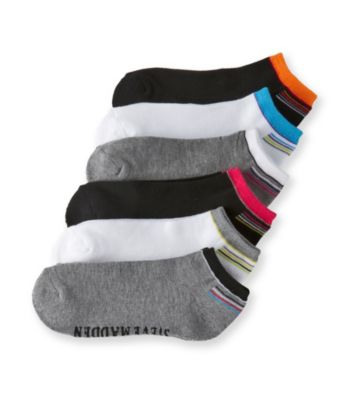 Steve Madden 6-pk. Athletic Low Cut Solid Socks - Grey White Black