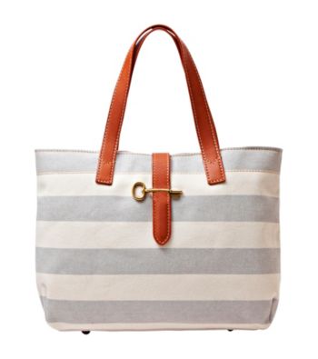 Fossil® Grey Austin Stripe Shopper