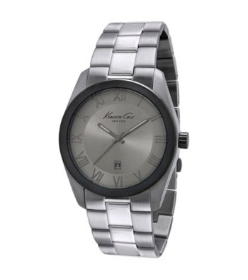Kenneth Cole New York® Men's Classic Three Hand Grey Dial Stainless Steel Bracelet Watch