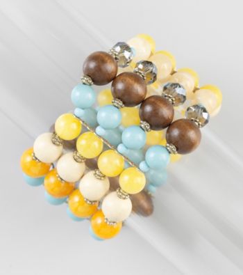 Erica Lyons® Cool Multi Color Block Stretch Bracelet