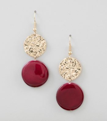 Erica Lyons® Dark Pink Shockwave Drop Pierced Earrings