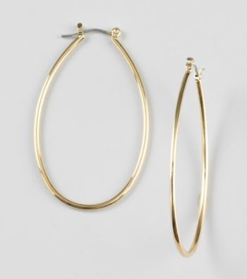 Lauren Ralph Lauren Goldtone Pear Shaped Hoop Earrings