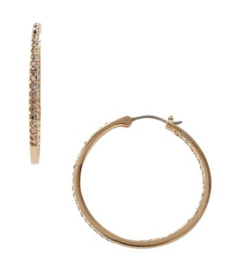 Fossil® Small Glitz Circle Hoop Earrings in Polished Goldtone