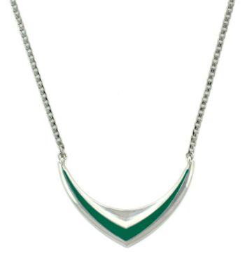 BCBGeneration™ Beatrix Kiddo Silvertone and Green Necklace