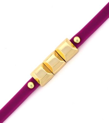 BCBGeneration™ Plum and Goldtone Mini Charm Rubber Bracelet
