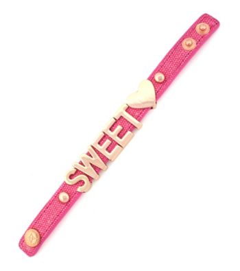 BCBGeneration™ Pink Canvas and Rose Goldtone Sweet Heart Affirmation Bracelet