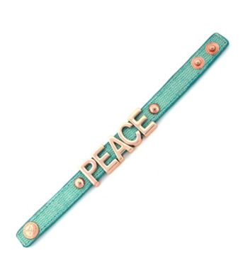 BCBGeneration™ Light Blue Canvas and Rose Goldtone Peace Affirmation Bracelet