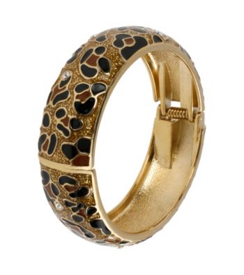 Betsey Johnson® Leopard Hinged Bangle Bracelet