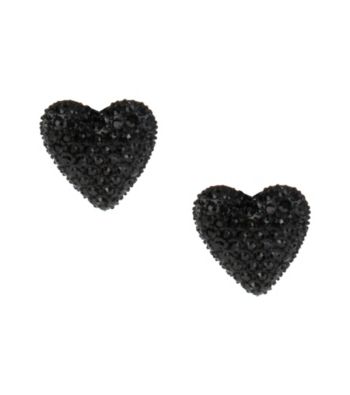 Betsey Johnson® Black Heart Stud Earrings