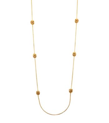 Anne Klein® Goldtone and Topaz Long Illusion Necklace