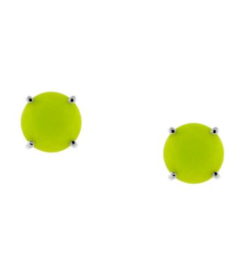 Jessica Simpson Silvertone Tropic Nights Yellow Stud Earrings