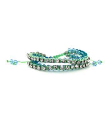 Jessica Simpson Tropic Nights Silvertone, Green and Blue Bracelet
