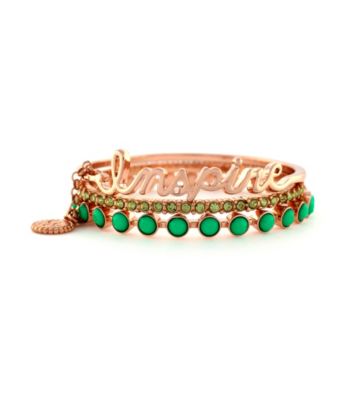 Jessica Simpson Colorwheel Rose Goldtone Inspire Bangle Set