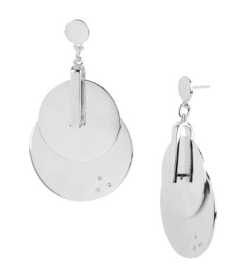 Kenneth Cole® Shiny Silvertone Layered Circle Drop Earrings