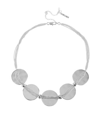 Kenneth Cole® Silvertone Circle and Multi Chain Frontal Necklace