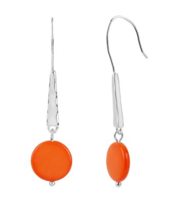 Kenneth Cole® Coral Shell Circle Long Drop Earrings