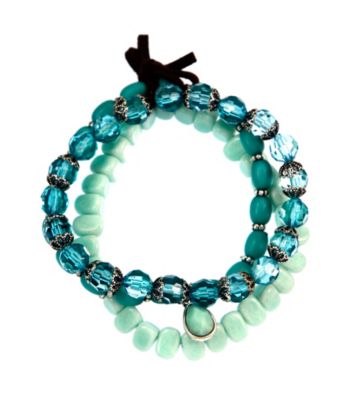 Nine West Vintage America Collection® Set of Three Turquoise Stretch Bracelets