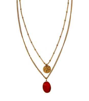Nine West Vintage America Collection® Adjustable Antique Goldtone Double Pendant Necklace