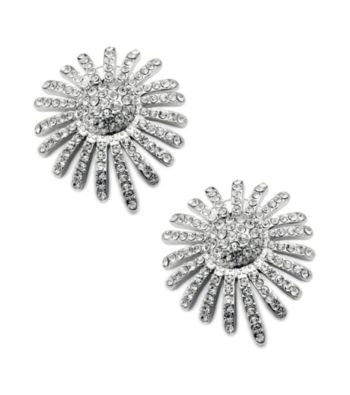 Jill Zarin Clear Crystal Pave Starburst Stud Earrings