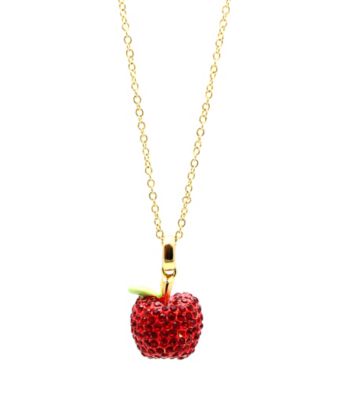Jill Zarin Red Enamel & Siam Crystal Apple Pendant Necklace