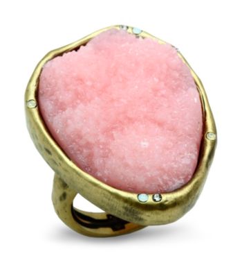 Jill Zarin Hamptons Collection Crystal, Opal & Pink Resin Rock Ring