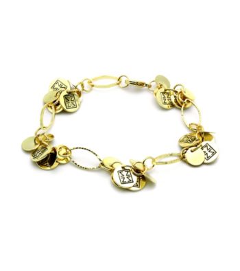 Jill Zarin Logo Disc Charm with 14K Gold Plating Bracelet