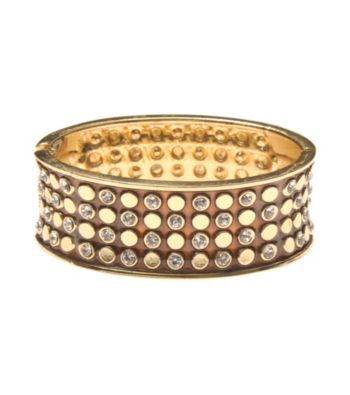 L&J Accessories Brown Enamel Crystal Inlay Bangle